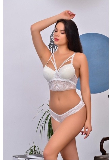 Arona Destekli Ipli Bralet Sütyen Takımı Beyaz 85 Beyaz