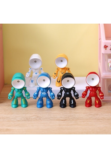 Yifomall Küçük Boy Kahraman Robot Masaüstü Dekoratif Led Gece Lambası - Beyaz, Portatif Pil Beslemeli Dıy Dekoratif Aydınlatma Diğer