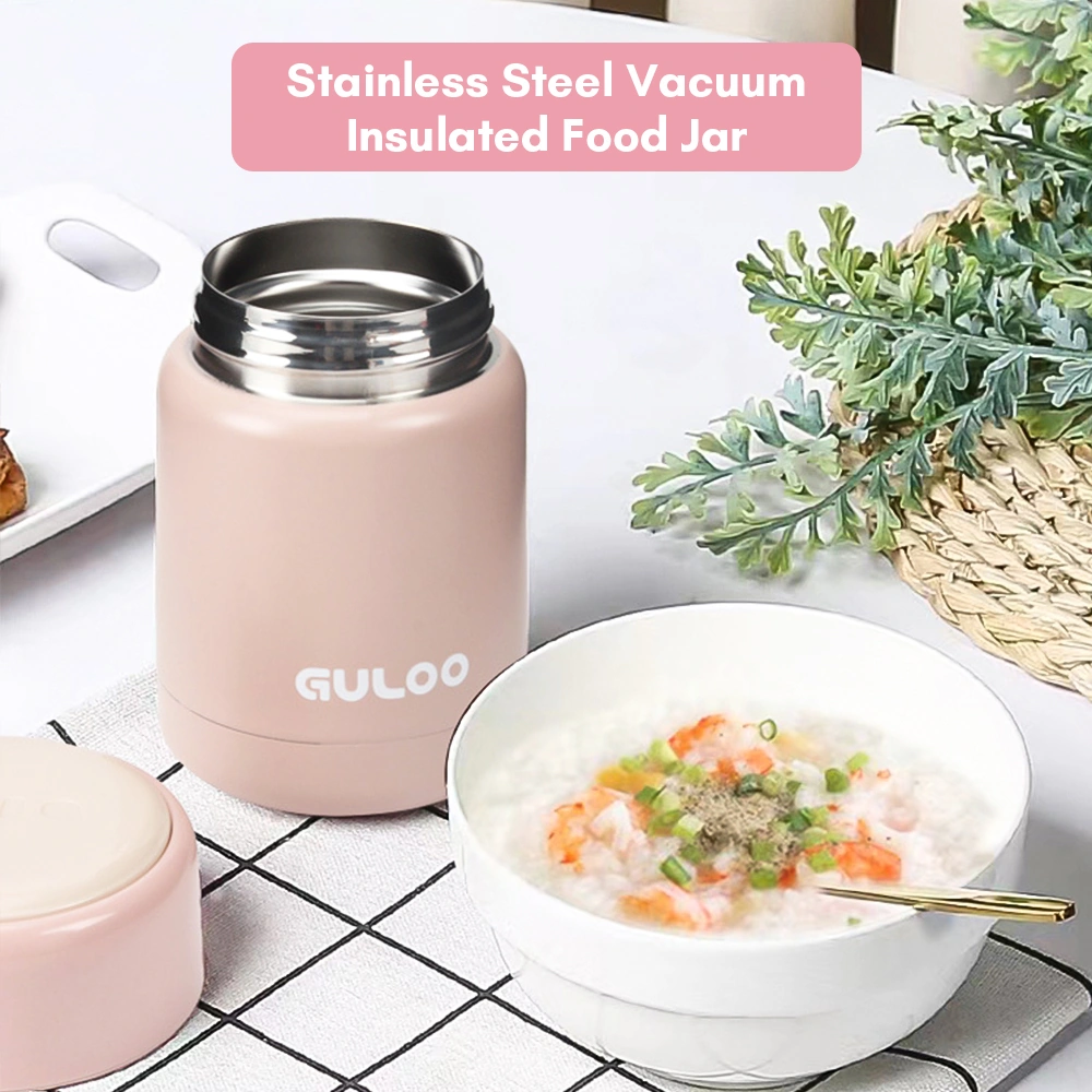 Xindoker 300ml Çocukluk Çağı Termos Kavanozu - 304 Paslanmaz Çelik - Isı Saklama Fonksiyonu - Gül Kurusu Rengi GÜMÜŞ