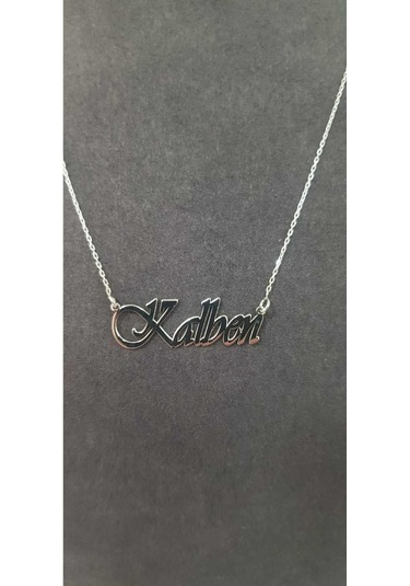 Vog Kişiye Özel Tasarım Kalben Yazılı Isim Kolye 925 Ayar Gümüş Beyaz Renk Sarı,roze Renk Seçenek