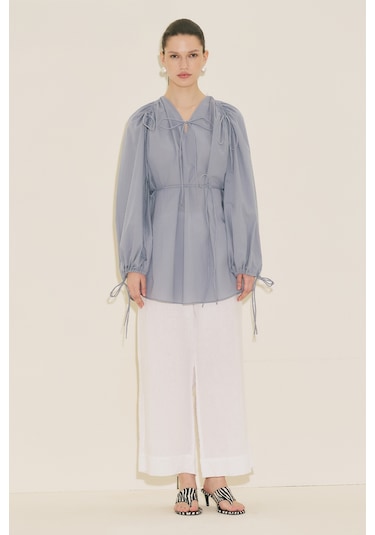 Manuka Bağlama Detaylı Tunik Mavi Ss26tnk00003-22 Mavi