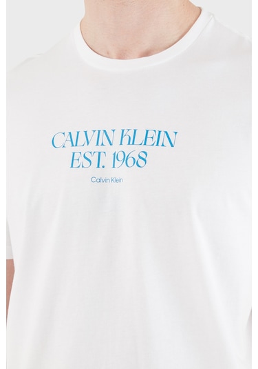 Calvin Klein Erkek T Shirt Lv14rf804g Yaf Beyaz