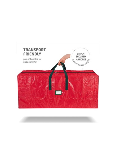 Skycity Kırmızı Noel Ağacı Saklama Çantası - Su Geçirmez Toz Proof - 7 Ft Ve Altı Boyutlar İçin - 120x28x43cm - Çift Zip Ve Taşıma Kolleri Kırmızı