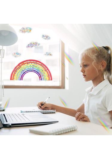 Güneş Yakalayıcı Etiketler Gökkuşağı Bulutu Pencere Etiketleri, 6 Adet Yapışkansız Prizma Vinil Çıkartma Çarpışma Önleyici Pencere Yapışkanları Ev Dekorasyonu Pencere Filmi Cam İçin Çok Renkli Güneş Yakalayıcı Etiketler Gökkuşağı Bulutu Pencere Etiketleri, 6 Adet Yapışkansız Prizma Vinil Çıkartma Çarpışma Önleyici Pencere Yapışkanları Ev Dekorasyonu Pencere Filmi Cam İçin Çok Renkli