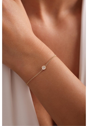 Gianfranco Taşlı Güneş Bileklik Altın Sarı Altın