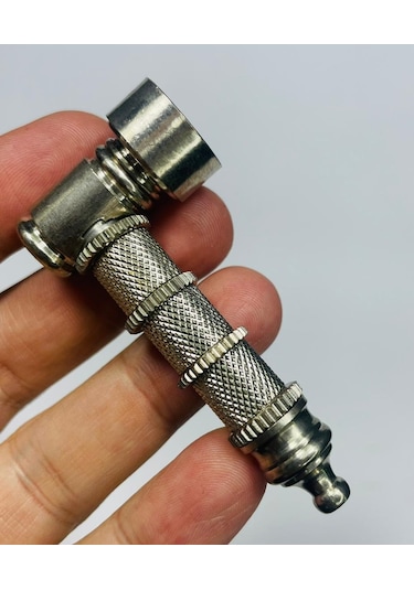 MetalikGri Full Metal Tırtıklı Pipo //7cm-11parça
