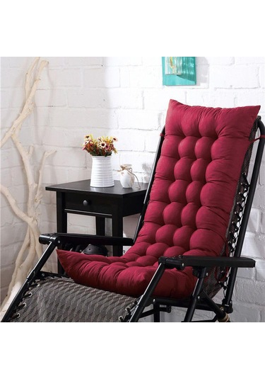 Suntek Yüksek Sırtlı Sandalye Minderi Dolgulu Koltuk Ahşap Kırmızı