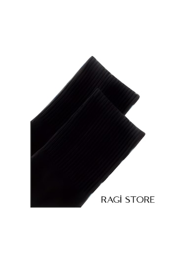 6'lı Beyaz-siyah Tenis Düz Çorap Çok Renkli