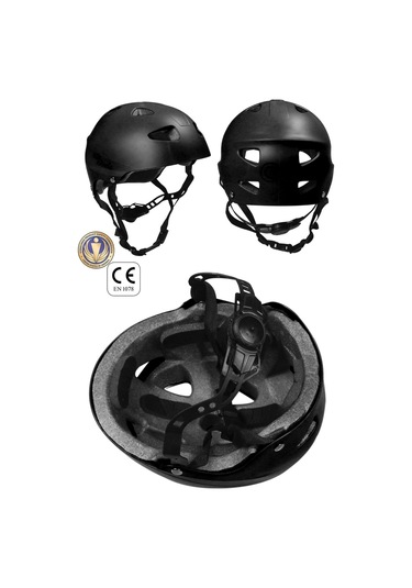 Siyah Çocuk Kaskı Spor Koruyucu Kask Kaykay Bisiklet Scooter Paten Ekipmanı Siyah