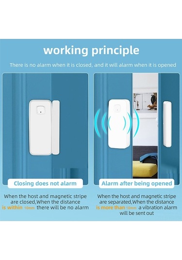 Moly Tuya Akıllı Kapı Pencere Sensörü - Uzak Kontrol, Alarm, Akıllı Ev Güvenliği, Smartlife/tuya Uyumluluğu