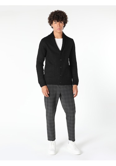 Colin's Slim Fit Düğmeli Siyah Erkek Hırka CL1059692_Q1.V2_BLK