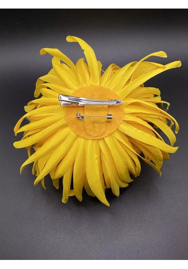 Amely Rid Kumaş Büyük Broş Toka "kore Pembesi Çiçeği" 196452194 Gri