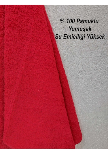 Kırmızı Berber Havlusu Denizli 50x90 Cm 12'li