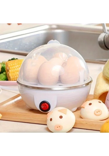 Elektrikli Yumurta Pişirici Çok Fonksiyonlu Otomatik Kapanma Yumurta Vapur Ev White
