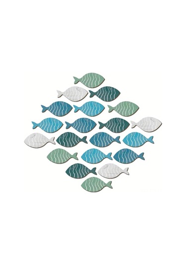 Dianziye Deniz Stili Ahşap Balık Duvar Dekoru Seti 20 Adet - Akdeniz Tarzı Duvar Ası Dekoratif Figürler