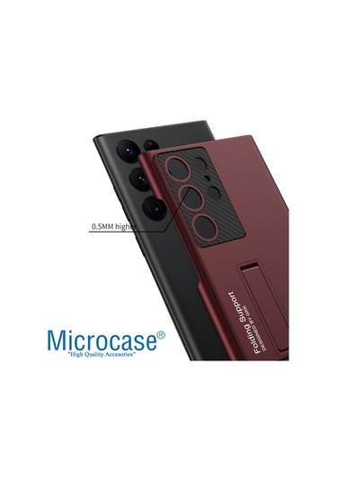 Samsung Galaxy S23 Ultra Standlı Sert Plastik Mat Kılıf - AL3566