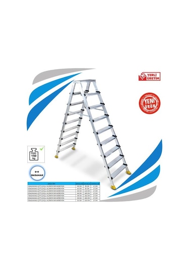 Sözbir 9+9 Gold Alüminyum Çift Çıkışlı Merdiven