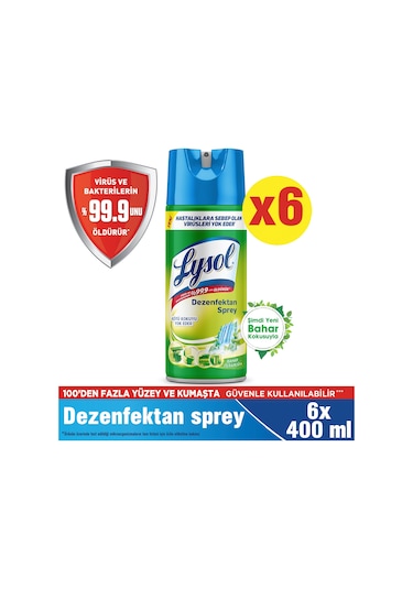 Lysol Dezenfektan Sprey Bahar Ferahlığı 6 x 400 ML