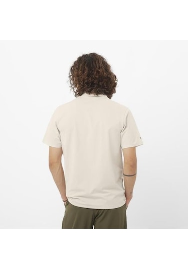 Salomon Trackline Polo M Erkek T-shirt-29833 Krem