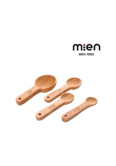 Mien Bambu 4 Lü Ölçü Kaşık Seti Kahverengi