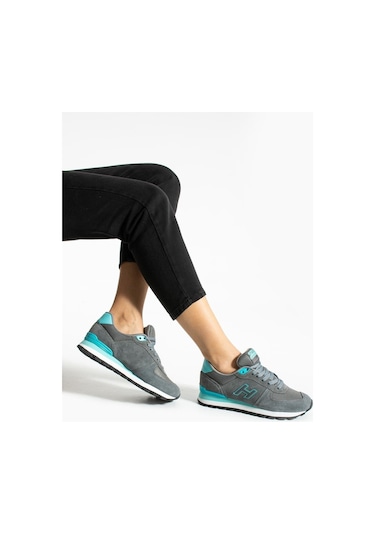 Hammer Jack Peru Kadın Hakiki Deri Sneakers Ayakkabı 102 19250-g Gri Turkuaz Gri - Turkuaz