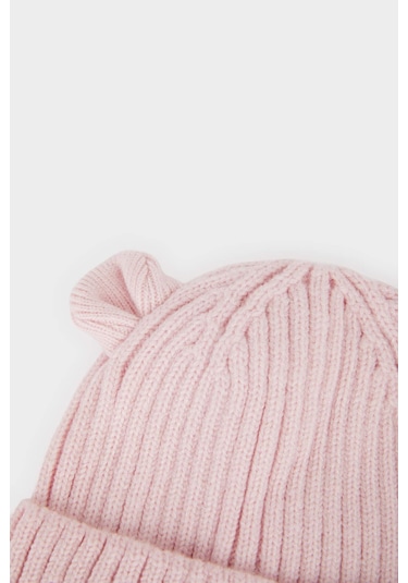 Defacto Kız Bebek Dokuma Etiketli Triko Bere C8165a525wnpn424 Pembe