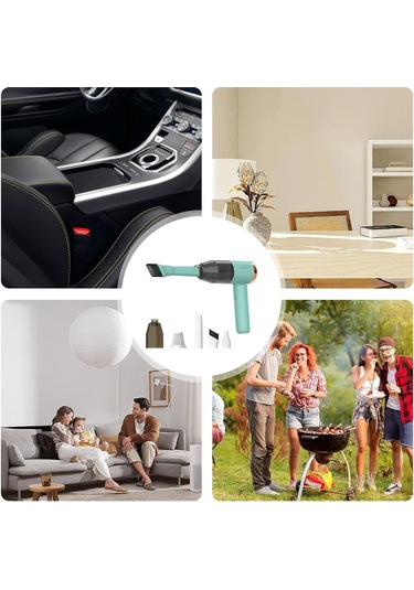 Reedark El Tipi Kablosuz Süpürge, Ev Ve Araç İçin Çok Amaçlı, Toz Ve Tüy Temizliği, Fırça Ve Blower Fonksiyonu - Yeşil