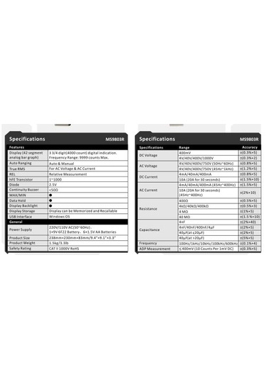 Mastech M9803r Masa Tipi Dijital Multimetre