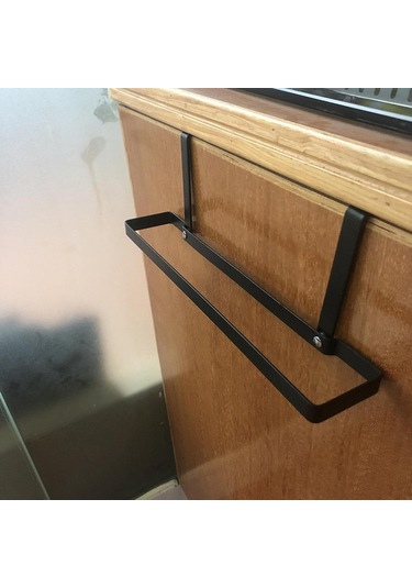 Homyl Mutfak Dolap Kapı Havlusu Tutucu El Çubuğu Depolama Raf Beyaz