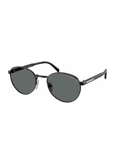 Prada Pr B51s 1ab5z1 53 Unisex Oval Siyah Metal Güneş Gözlüğü Siyah
