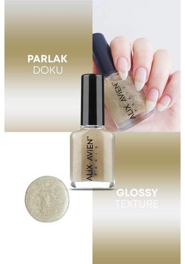 Alix Avien Simli Gold Oje 36Yüksek Pigmentli Uzun Süreli Kalıcılık Hızlı Kuruma Nail Lacquer 36