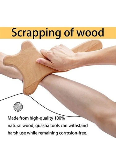 Bloomnest K 1 Adet Ahşap Gua Sha - Anti Selülit Masajı Ahşap Terapi Kürek Vücut Şekillendirme Masaj Aracı, Çok Renkli Çok Renkli