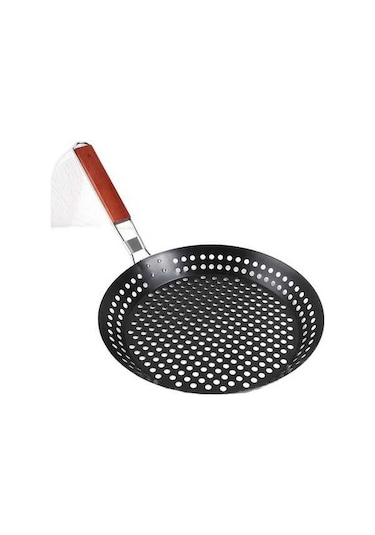 Artfulabode Yuvarlak Yapışmaz Xıxun Taşınabilir Katlanır İçi Boş Siyah Barbekü Plakası Açık Hf Altın - Siyah