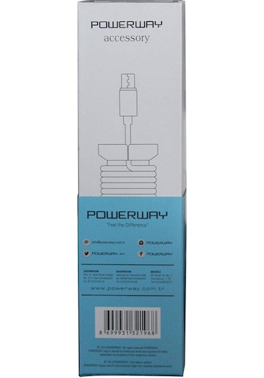 Powerway Micro Usb Hızlı Şarj Kablosu Örgülü 1.1m - Cx09 Mavi