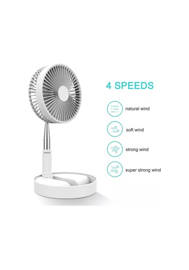 Springsun Masaüstü & Ayaklı Fan: Ayarlanabilir, Katlanabilir, 4 Modlu, 180 Döner - Ev/ofis/açık Hava - Siyah