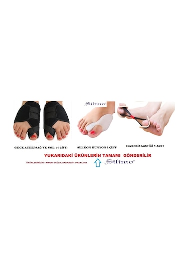 Halluks Valgus Gece Ateli Ayak Baş Parmak Bunyon Silikon