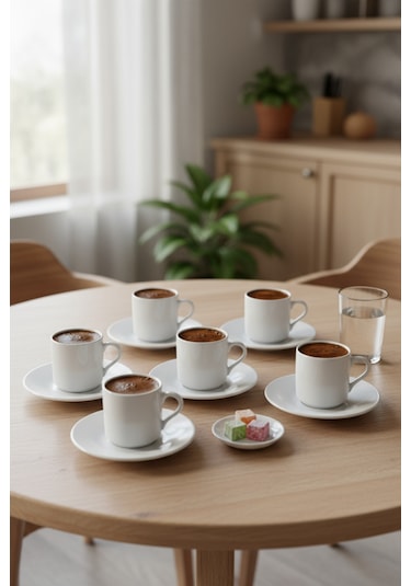 Bernardo Hermes 6 Kişilik Fincan Takımı Beyaz