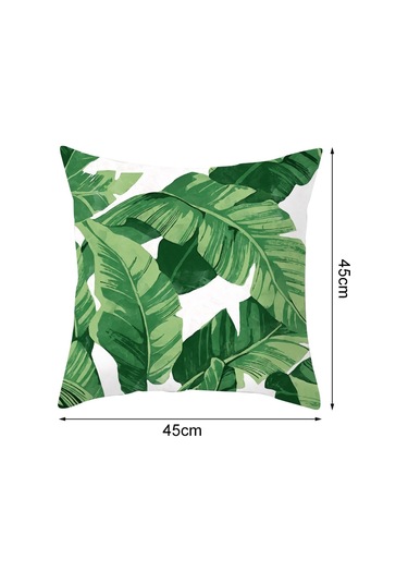 Sones Tropikal Bitkiler Yastık Kılıfı Polyester Dekoratif Yastık Kılıfları Yeşil Yapraklar Yastık Kılıfı Kare 45cm X45cm 2