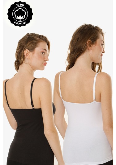 Hamile Kaplı Emzirme Atletli 2li Set Siyah-beyaz Siyah - Beyaz