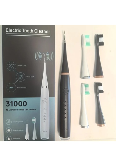 Willowhaven Siyah Şarj Edilebilir 5 Hızlı Usb Diş Fırçası 4 Başlık Hediyeli