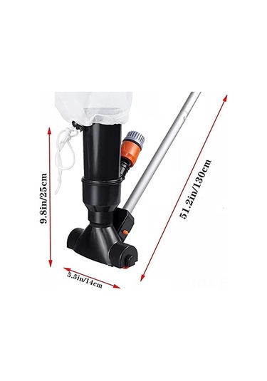 Padalink Siyah Taşınabilir Su Altı Süpürgesi, Toprak Üstü Havuz, Spalon, Fonten Ve Jakuzi İçin Yaprak Emici Ve 5 Bölümlü Gövde İle