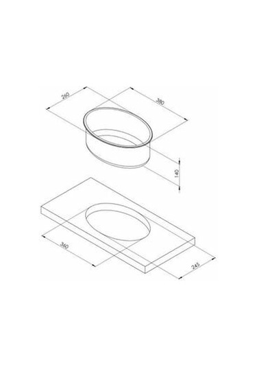 Marin Parlak paslanmaz çelik oval evye lavabo