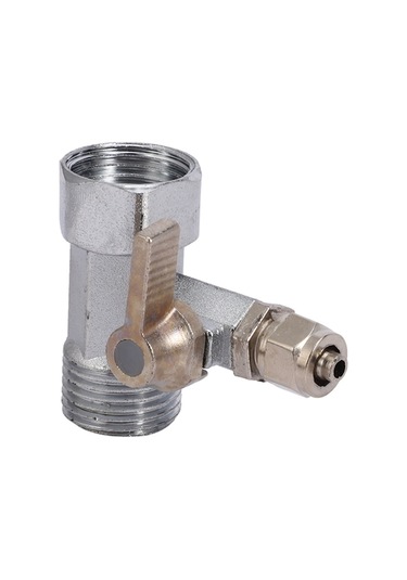 2x Ro Besleme Suyu Adaptörü 1/2 İnç İla 1/4 İnç Küresel Vana Musluk Musluk Besleme Ters Osmoz Gümüş