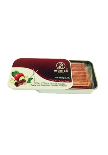 Mucize 2"li Set Elma-tarçın Aromalı Kürdan Metal Kutu Doypak