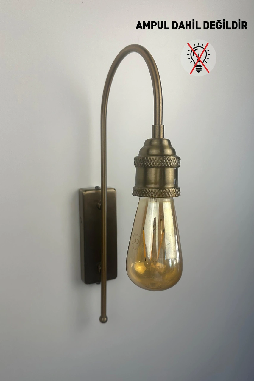 Deksa Eskitme Rengi Aplik Tekli Duvar Lambası Salon Koridor Restoran Dekoratif Aplikleri Eskitme