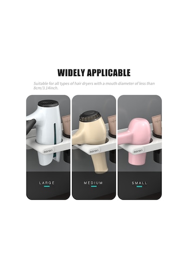 Moveevo Menen Saç Kurutma Makinesi Tutucu Duvara Monte Saç Kurutma Makinesi Askı Rafı Düzenleyici Bardak Saklama Rafı Banyo