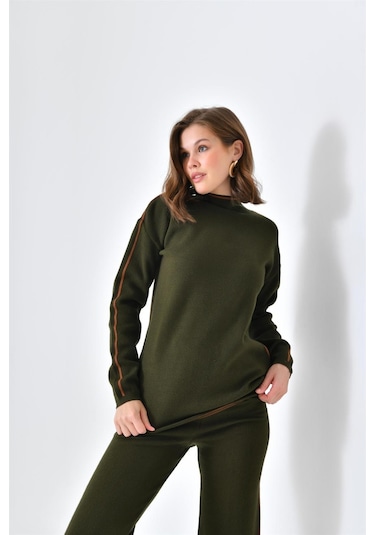 Ftz Women Kadın Çizgili İkili Takım Haki 20563-haki Haki