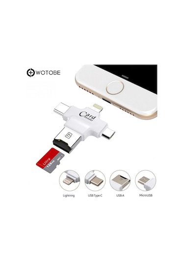 4'ü 1 Arada Usb 3.0 Sd/tf/cf/ms Uyumlu Bellek Kartı Adaptör Kart Okuyucu