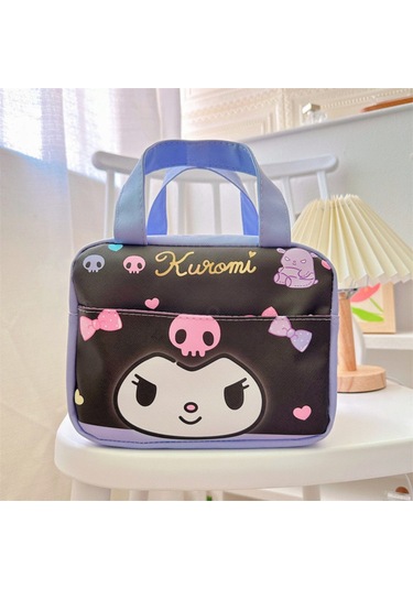Yeiuyi Kulomi Desen Yalıtımlı Öğle Yemeği Çantası Siyah