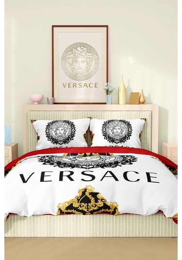 Marka Nevresim Takımı Çift Kişilik Pamuklu Saten Kumaş 6 Parça 3d Dijital Baskı Duvet Cover Set Model No:114 Renkli